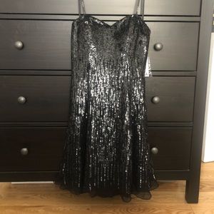 Strapless sequin party dress